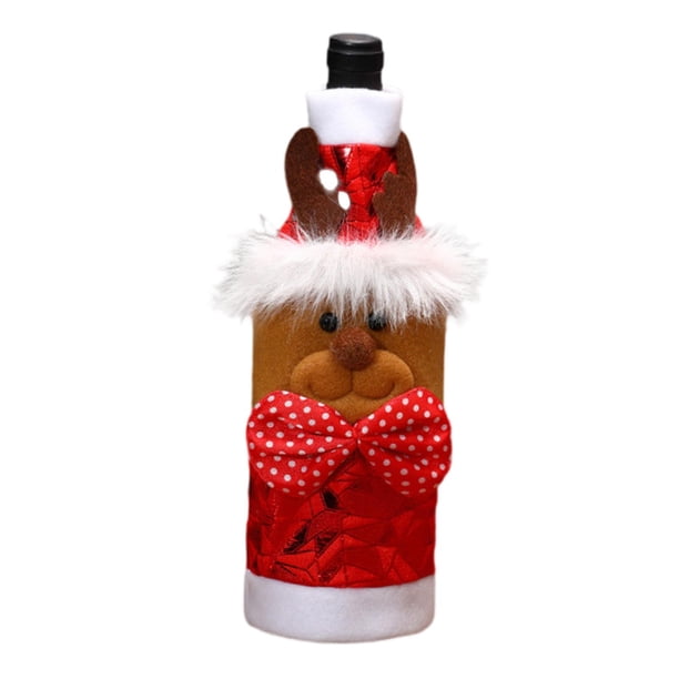 Bolsa para botella de vino navideña, chaqueta, adorno navideño, reutilizable, multifuncional. Reno