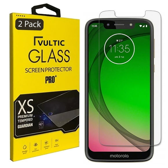 Vultic [2 Pack] Protecteur d'Écran pour Motorola Moto G7 Play [Cas Amical], Couvercle de Film en Verre Trempé