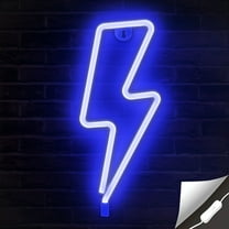 HIBIBUD Lightning Bolt Blue LED Neon Sign USB Powered for Wall Decor