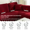 thumbnail image 4 of TOPCHANCES L-Shape Sofa Covers, Sectional Sofa Couch Covers with 2pcs Pillowcases, Stretch Sofa Slipcovers for L-Shape 2+2 Seaters ( Wine Red ), 4 of 6