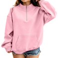 thumbnail image 3 of Abcomgle Kids Half Zip Sweatshirt for Girls Oversized Long Sleeve Pullover for Girls Cute Fashion Fleece Sweatshirt for Teen Girls with Pockets, 3 of 7