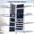 thumbnail image 6 of Giantex Lockable Jewelry Cabinet, Free Standing Big Makeup Box w/LED, White, 6 of 10