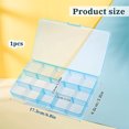 thumbnail image 2 of GIXUSIL Organizer Container Storage Box Transparent Adjustable Divider Removable Grid Compartment for Jewelry Beads Earring Tool Fishing Hook Small Accessories (15 Grids, Blue), 2 of 7