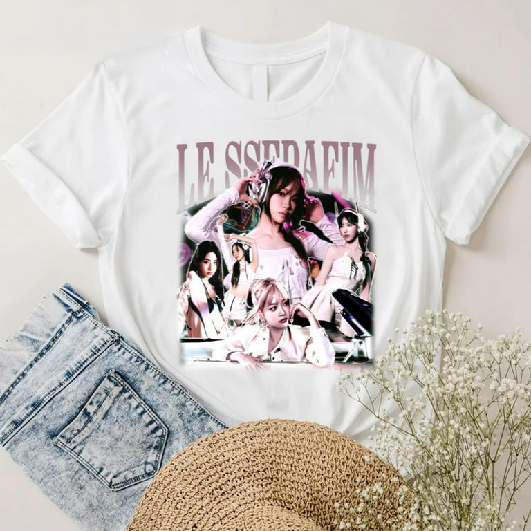 アイドル LESSERAFIM GR8 COLLABORATION T-SHIRT XL Le Sserafim Bootleg Graphic T-Shirt for fans – Truhustlersupply