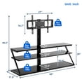 thumbnail image 2 of Floor TV Stand, Adjustable 3 Layers 60 Inch TV Stand with Tempered Glass Shelves, Black, 2 of 7