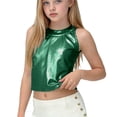 thumbnail image 2 of Bixock Toddler Girls Performance Top,Kids Dance Tank Tops,Girls Shiny Metallic Cami Tops for Big Children Tops Crew Neck Sleeveless Party Tops, 2 of 5