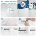 thumbnail image 4 of No Hook Shower Curtain, Navy Blue Coastal Shower Curtains for Bathroom with See Through Top Window, Starfish Coral Nautical Summer Beach Ocean Waterproof & Washable Bath Curtain Stall 48"x72", 4 of 9