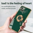 thumbnail image 5 of Electroplated Case for Samsung Galaxy A22 5G, Slim Thin Light Plating Frame Rotatable Metal Ring Holder Bracket Cover with Magnetic Car Mount Rugged Shockproof Anti-Scratches Case,Darkgreen, 5 of 9