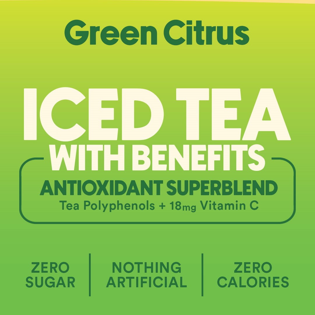 (6 pack) Ryl Iced Green Tea Citrus, Zero Sugar Antioxidant Green Tea, 16 fl oz Ready-to-Drink Can, No Artificial Sweeteners