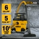 thumbnail image 3 of Aspiradora de taller DEWALT DXV06P-QTB, 6 galones, 5 HP, para uso húmedo y seco, ultrasilenciosa, 3 of 7