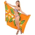 thumbnail image 4 of HAPPY BAY Women's Bikini Beach Wrap Swim Cover up Swimwear Skirt Bathing suit Summer Wraps Beachwear Sarong Coverups Swimsuits for Women One Size Tangerine, Floral, 4 of 4