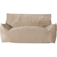 thumbnail image 3 of 60" Oversized Boneless Chaise Lounge Couch with Armrests & Removable Washable Cover, 2-Seater Velvet Loveseat Bean Bag Sofa with High-Density Foam for Living Room,Bedroom,Dorm,Apartment, 3 of 6