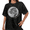 Black-1, variant on Women's Half Moon Copy Moon Joy Quote Graphic Oversized Short Sleeve T-shirt Vintage Washed Tee