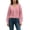 Pink, variant on Women V Neck Hollow Out Knit Sweater Long Sleeve Button Front Cropped Pullover Slim Casual Blouse Knit Tops