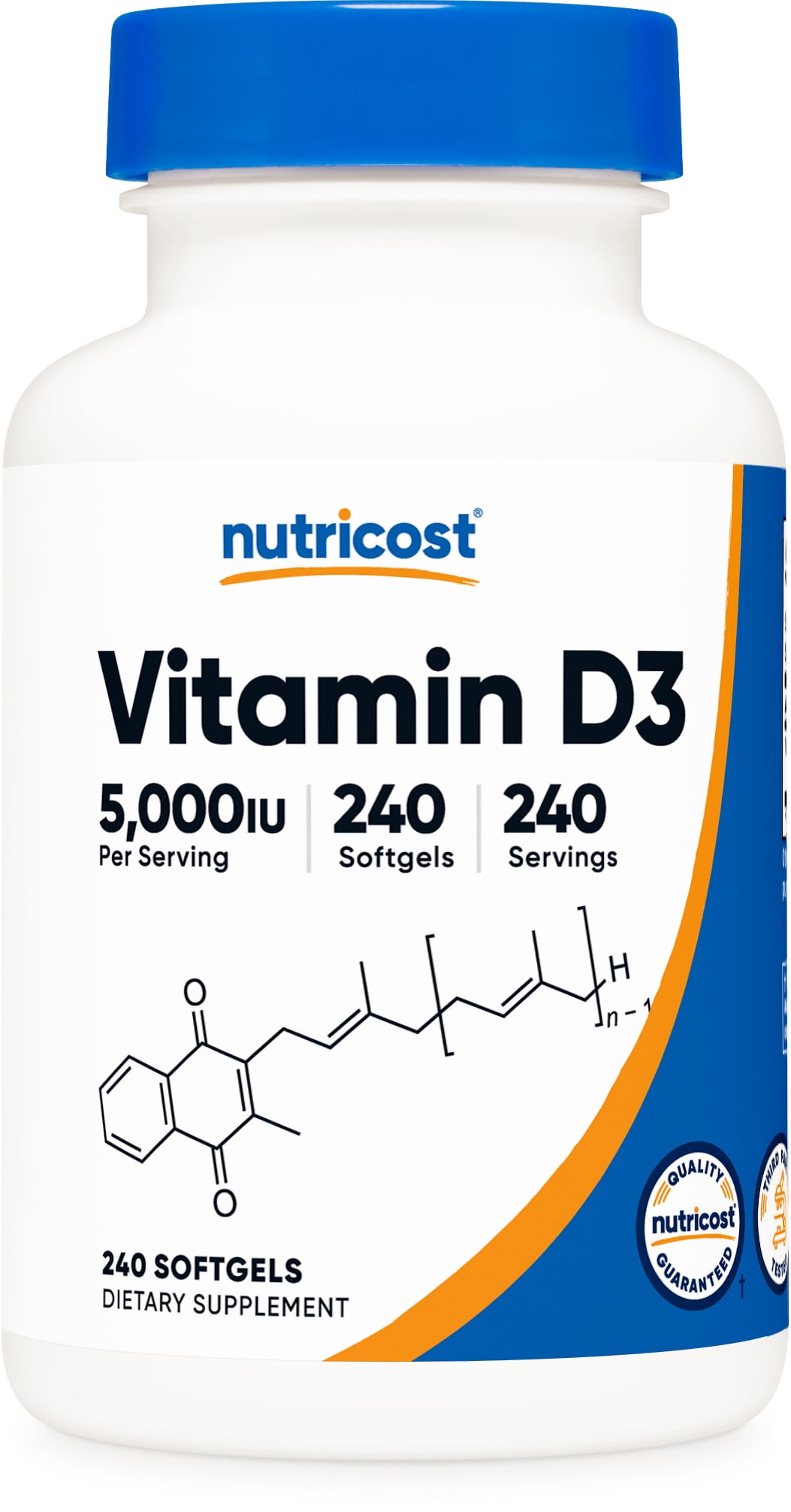 Nutricost Vitamin D3 5,000 IU, 240 Softgels - Non-GMO and Gluten Free