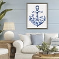 thumbnail image 2 of Toile Patterned Anchor Brown Framed Floater Canvas Wall Art, design by Lettered and Lined, 2 of 10