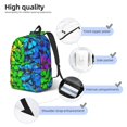 thumbnail image 4 of Honeii Multicolored Butterflies Print Canvas College Laptop Backpack, Durable Rucksack Travel Notebook Bag School Backpack Book Bag for Men Women-Small, 4 of 7