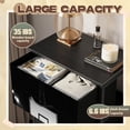 thumbnail image 2 of Dresser for Bedroom with 4 Storage Drawers Black White Basketball Court Empty Wooden Floor Dressers Chest of Drawers Steel Framed Fabric Closet Organizers for Dorm Entryway, 2 of 8