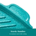 thumbnail image 6 of The Pioneer Woman Prairie Signature 12" x 10" Cast Aluminum Cowboy Steak Pan, Teal Speckle, 6 of 9