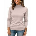 thumbnail image 4 of Womens Turtleneck Sweaters 2025 Knit Long Sleeve Pullover Fitted Trendy Basic Fall Tops Winter Warm Casual Blouse Beige M, 4 of 5