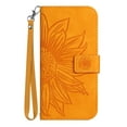 thumbnail image 3 of Feishell Slim Wallet Case for Samsung Galaxy A42 5G,for Men Women,Sunflower Embossed Pattern PU Leather Flip Cover Magnetic Closure Folio Card Slots Kickstand Phone Case with Hand Strap,Yellow, 3 of 11