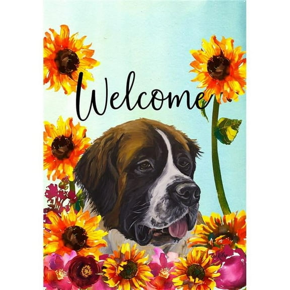 Best of Breed HH630581 Saint Bernard Best of Breed HHS Welcome Garden Flag