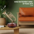 thumbnail image 2 of Boîte à Musique Trumpet Classique à Remonter Musicbox Twirling Base Rotative Instrument à Vent en Laiton, 2 of 8