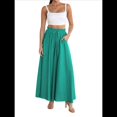 thumbnail image 1 of Pantalones Casuales de Cintura Alta para Mujer, de Color Liso, Largos y Anchos, con Bolsillos, para y Otoño. Verde S, 1 of 10
