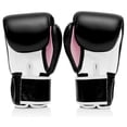 thumbnail image 2 of Guantes de boxeo Fairtex BGV1 para entrenamiento de muay thai, 14 onzas, negro/blanco/rosa, 2 of 5