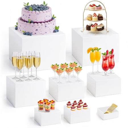 large buffet risers (8 7 6 5 5 4 4 3 ) 8 pcs food risers for buffet table acrylic display stand for parties catering dessert jewelry collectibles