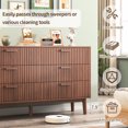 thumbnail image 3 of 6 Chest of Drawers, Modern Closet Dressers Chest of Drawers with Fluted Panel, Retro Wide Wood Storage Dresser Organizer for Nursery Bedroom, Living Room, Hallway Closet, 3 of 10