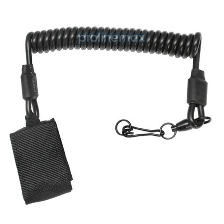 BLACK Pistol Lanyard Hook-n-Loop Belt Keeper Pistol Leash Sling