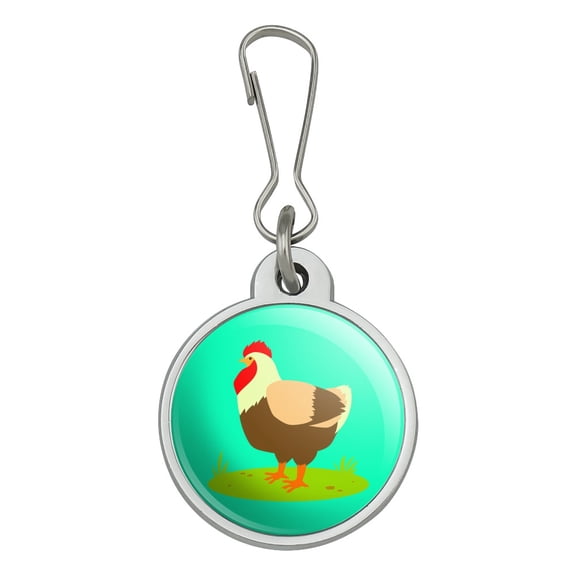 Chicken in Profile Jacket Handbag Purse Luggage Backpack Zipper Pull Charm