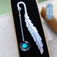 thumbnail image 1 of 12 Constellation Noctilucent Bookmark Pendant Metal Feather Book Mark for Student Office Stationery Gift, 1 of 7