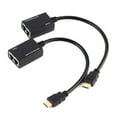 thumbnail image 1 of Flmtop 2 Pcs HDMI-compatible vers 3D 1080P RJ45 Cat5e/6 LAN Ethernet Balun Répéteur Adaptateur, 1 of 6