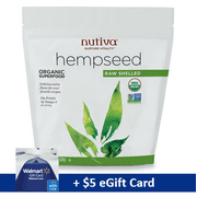Nutiva Organic Raw Shelled Hemp Seeds, 1.2 Lb, 18 Servings, with FREE $5 eGift Card Promo