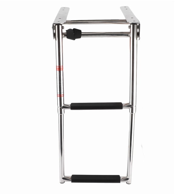 Pontoon Ladder, Under Platform Pontoon Boat Ladder 2 Step With Fixed Rope For Swim Platform For Boat Boarding