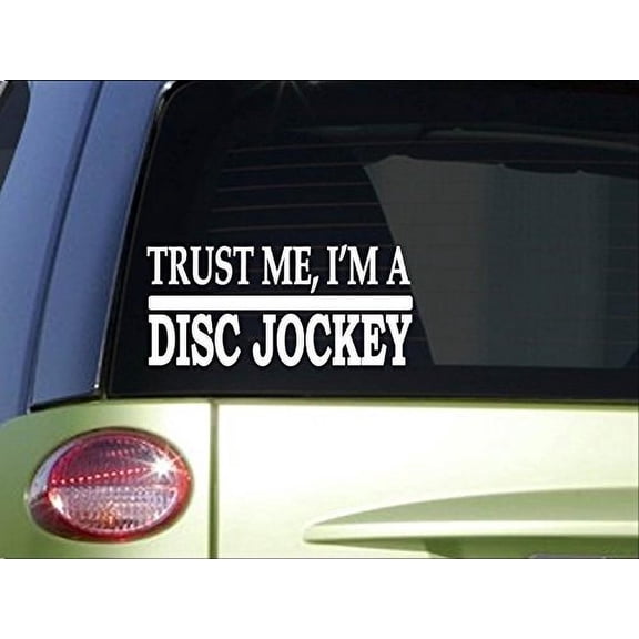 Trust me Disc Jockey *H515* 8 inch Sticker decal turntables microphone mc party