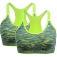 thumbnail image 1 of Pack de 2 sujetadores deportivos de alto impacto para mujer - Camiseta sin costuras para yoga y running con tirantes ajustables (tallas S-XL), 1 of 6