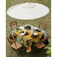 thumbnail image 3 of Sunflower Checkered Outdoor Tablecloth with Umbrella Hole, Black Buffalo Plaid Pastoral Flowers Spillproof Waterproof Outdoor Table Cover, Patio Tablecloths for Party/Garden/Picnic, Square 60"x60", 3 of 9
