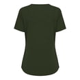 thumbnail image 6 of CALAFEBILA Womens Plus Size Tops Casual Summer Plain Button Blouses for Women Short Sleeve V Neck T-shirts, 6 of 8