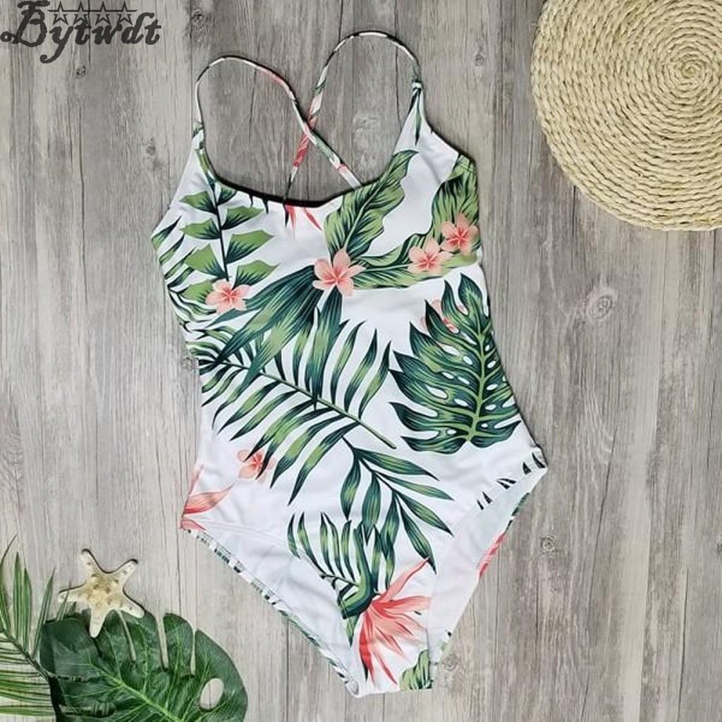 Buy Mother Daughter Matching Girl Womens Palm Leaves Swimwear Swimsuit ...