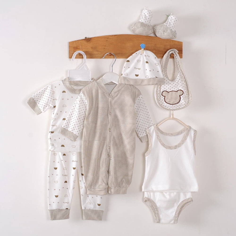 LAPAKIDS 8PCS Newborn Baby Boy Clothes Baby Outfits Shower Gift Set 0-3 Months