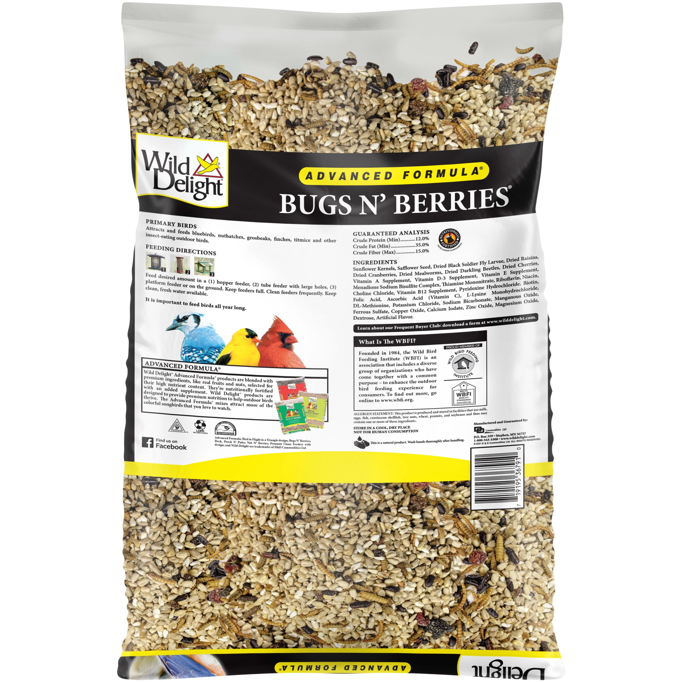 Wild Delight Advanced Formula Bugs N Berries Wild Bird Food 14 lb