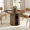 Walnut05, variant on Gewnee 43.3‑59" Expandable Dining Table, MDF Construction with 2 Leaves, Cross‑Shaped Base & Open Storage Shelf, Seats 4‑6, Space‑Saving for Kitchen & Small Spaces, Walnut