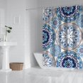 thumbnail image 3 of Extra Long Boho Shower Curtain 72x84 Inches - Vintage Floral & Tropical Leaves Pattern, Waterproof Bohemian Bathroom Decor with 12 Hooks, Tribal Rustic Style, 3 of 5