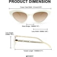 thumbnail image 5 of Gafas de sol de moda para mujer, estrechas, con forma de ojo de gato y cadena de metal, patillas H, 5 of 5