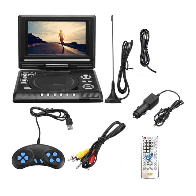 7.8 Inch Portable HD TV Home Car DVD Player VCD CD MP3 DVD Player USB Cards RCA TV Cable Game 16:9 Rotate LCD Screen ,Convenient Memory Playback