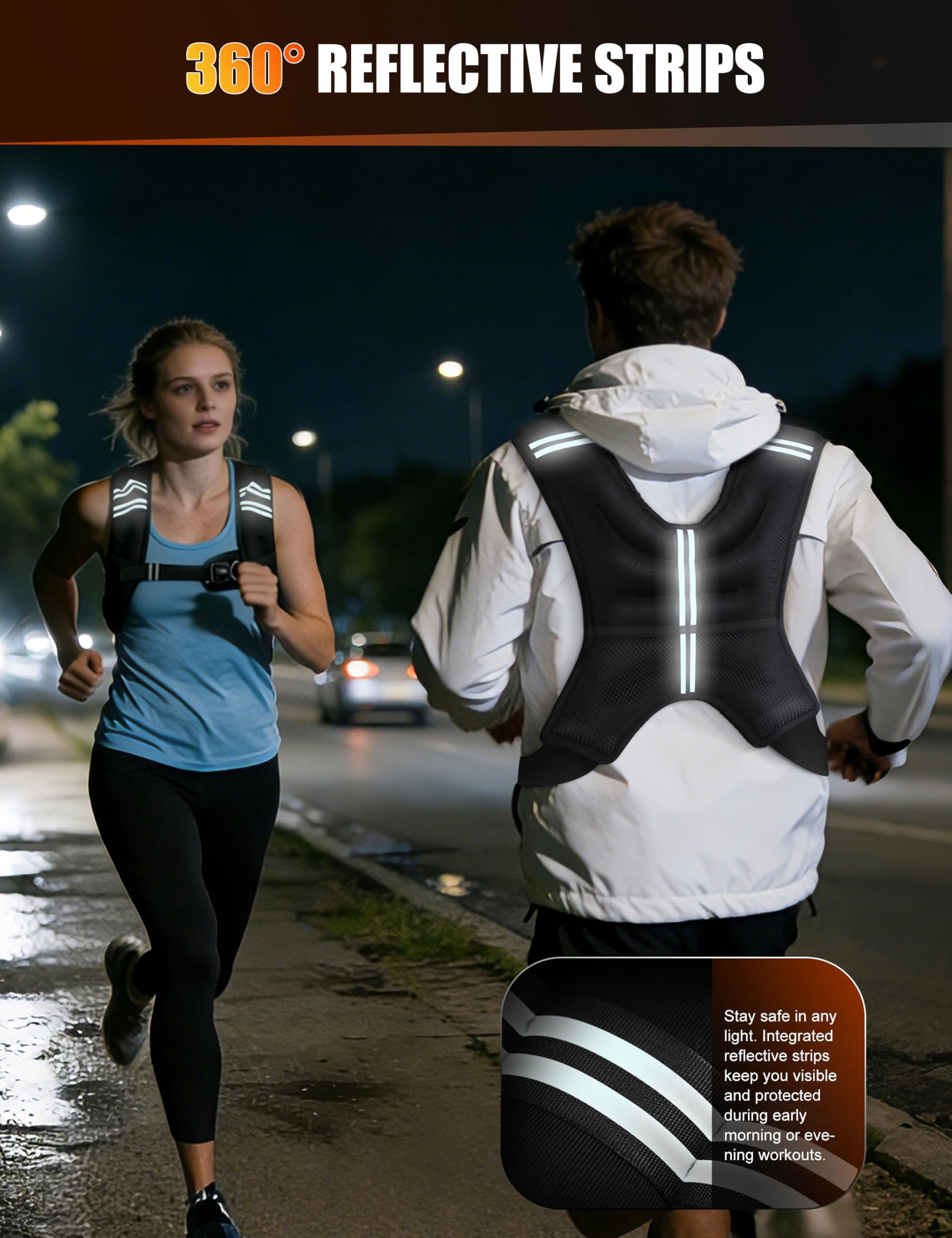 Black 4 lbs Weighted Vest for Men Women Running Workout Jogging Walking