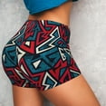 thumbnail image 4 of Fuzoiu Geometric Elements Print Women's Workout Shorts,Workout Biker Shorts Women,Exercise Fitness Shorts,Scrunch Short, Athletic Shorts for Gym Yoga Running Sport Active-X-Large, 4 of 8